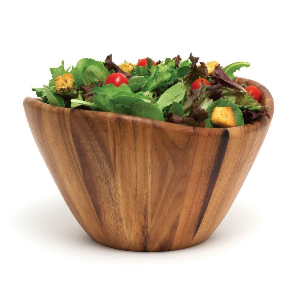 Lipper International Inc. Acacia Wave Large Wooden Finish Salad Serving