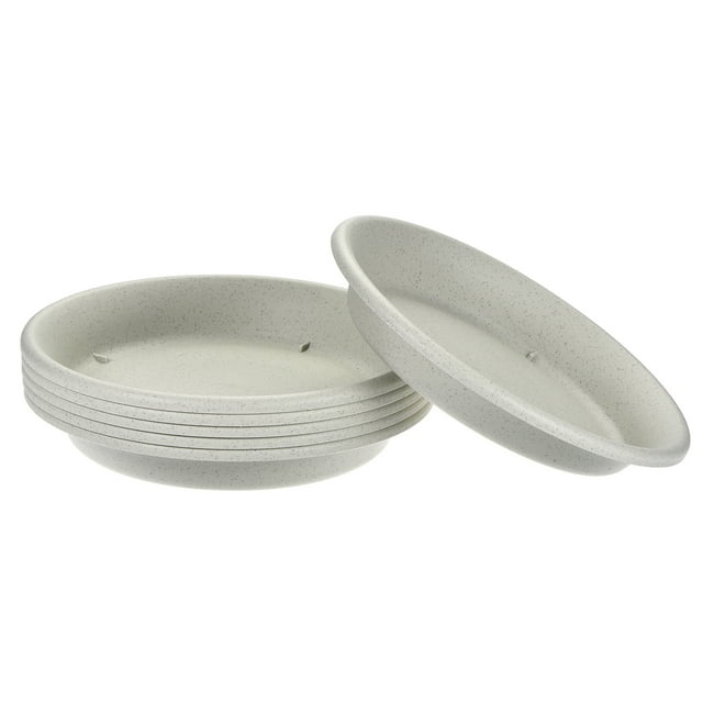 Platillo para maceta Unique Bargains 7 Pulgadas Plástico Redondo Gris Paquetes de 6