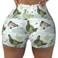 thumbnail image 2 of Uemuo Mallard Ducks Wild Birds Pattern Women Workout Impact Shorts Scrunch Butt Lifting Gym Shorts Seamless Booty Biker Shorts-Small, 2 of 8