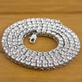 thumbnail image 2 of Men's Necklace Creative Hip Pop Single Row Rhinestone Decor Alloy Necklace Chain Necklace, 2 of 6