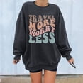 thumbnail image 2 of Fesfesfes Women Flannel Shirt Skull Print Loose Roundneck Long-Sleeved Fleece Oversized Sweatshirt Pullover Under $10, 2 of 8
