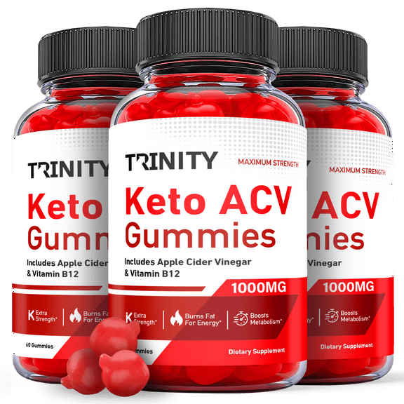 (3 Pack) Trinity Keto ACV Gummies - Supplement for Weight Loss - Energy & Focus Boosting Dietary Supplements for Weight Management & Metabolism - Fat Burn - 180 Gummies