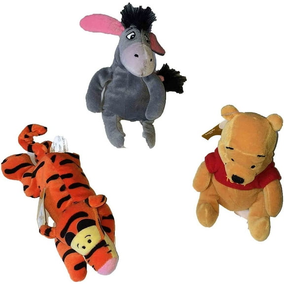 Tigger Eeyore Pooh Mini 3pc Bean Plush Doll 8" Authentic Stuffed Animal Soft New