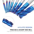 thumbnail image 2 of Riwcyla 8PCS 4,Flute End Mill Bits Carbide Tungsten Steel Milling Router Bits Rotary Bits Tool Straight Shank 4,12mm Double Edged Cutting Engraving Bits Independent Case Store, 2 of 6