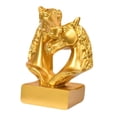 thumbnail image 4 of Figura de cabeza de caballo doble, adorno de escritorio, artesanía decorativa de resina nórdica, caballo Oro, 4 of 9
