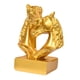 thumbnail image 4 of Figura de cabeza de caballo doble, estatua de caballo, artesanía de resina coleccionable, adorno de escritorio Oro, 4 of 9