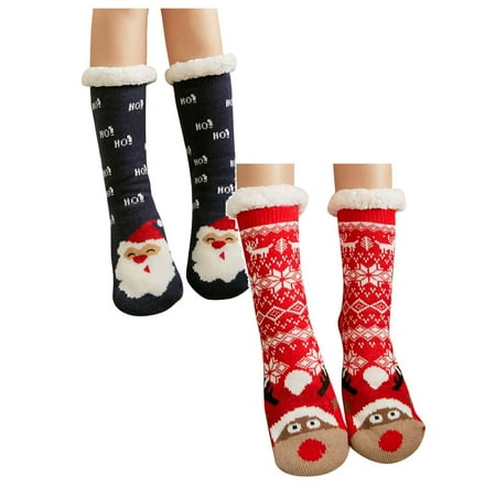 

Women s Winter Super Soft Warm Fuzzy Fleece-Lined Grippers Slipper Socks Men Socks Size 10-13