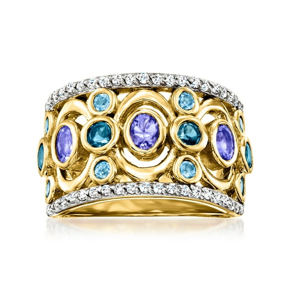 Ross-Simons 1.80 ct. t.w. Multi-Gemstone Ring in 18kt Gold Over Sterling, Women's, Adult