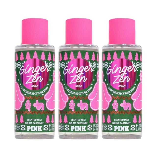 Perfume Victoria's Secret Pink Ginger Zen Body Mist 250 ml x3