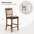 thumbnail image 2 of Demi Bonn 25.5" Counter Height Bar Dining Chair Set of 2 with Backrest Padded Seat for Dining Room Living Room, Walnut, 2 of 8