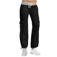 thumbnail image 3 of Kmdttou Cargo Pants Women Baggy Plus Size Comfortable Cropped Leisure Pants Color SweatPants Yoga Pants, 3 of 9