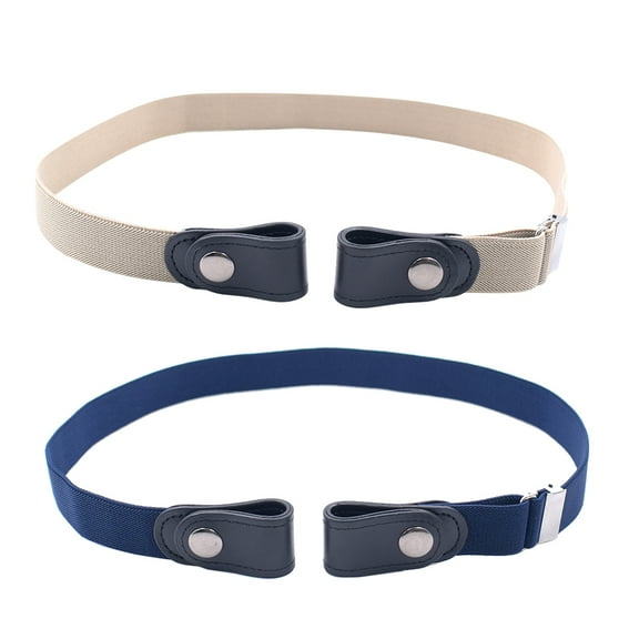 LOLIPPYY 2Pcs Navy Elastic Adjustable No Buckle Waist Belts for Pants