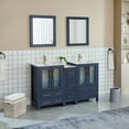 thumbnail image 3 of Vanity Art 60 Inch Double Sink Bathroom Vanity Combo Set 1 Side Cabinet 2 Shelves 7 Dove-Tailed Drawers Ceramic Top Bathroom Cabinet with Free Mirror VA3024-60B, 3 of 10