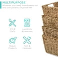 thumbnail image 3 of Best Choice Products Set of 4 Multipurpose Stackable Seagrass Storage Laundry Organizer Baskets w/ Handles - Natural, 3 of 6