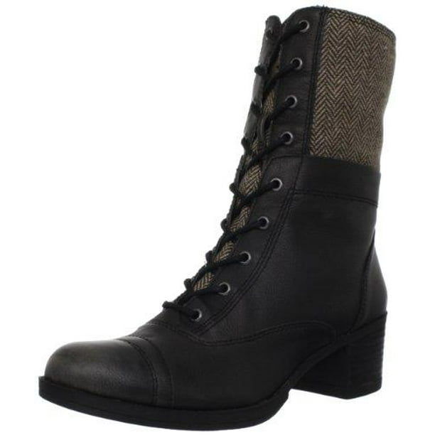 Kelsi Dagger Brooklyn - Kelsi Dagger Women's Mate Combat Boots Lace Up Leather Boot - Black