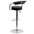 thumbnail image 4 of Flash Furniture Cruz Contemporary Black Vinyl Adjustable Height Barstool with Arms and Chrome Base, 4 of 6