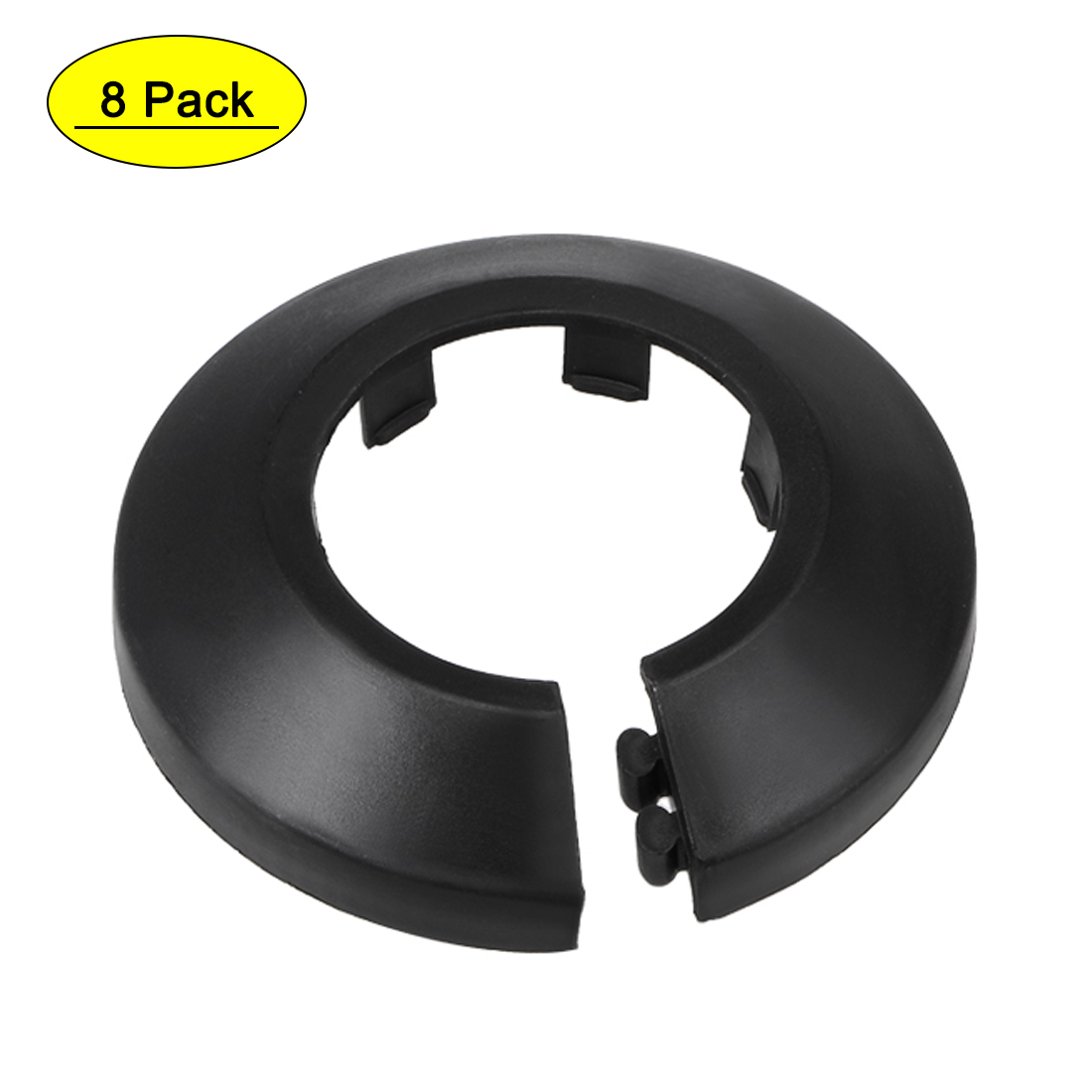 Uxcell 32mm PP Plastic Black Water Pipe Cover Decoration 8 Pack