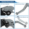 thumbnail image 4 of Palancas de freno y embrague cortas únicas para Yamaha MT-10/FZ-10 2017-2021, palanca de freno ajustable en 6 posiciones, aleación de aluminio, tono titanio, 1 par, 4 of 7