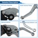 thumbnail image 4 of Palancas de freno y embrague cortas únicas para Yamaha MT-10/FZ-10 2017-2021, palanca de freno ajustable en 6 posiciones, aleación de aluminio, tono titanio, 1 par, 4 of 7