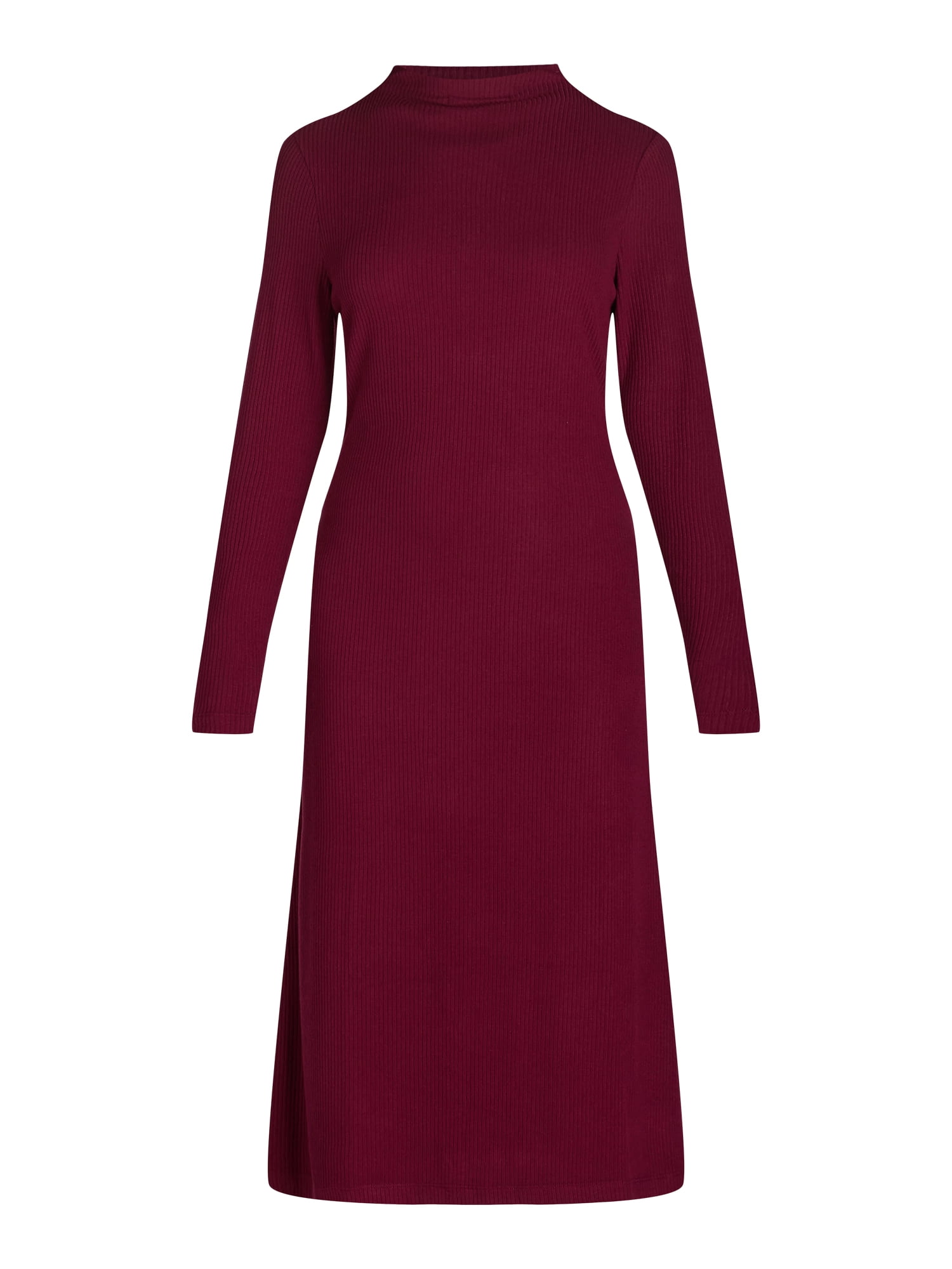 Time and Tru Women's and Women's Plus Ribbed Hacci Knit Midi Dress, Sizes XS-4X