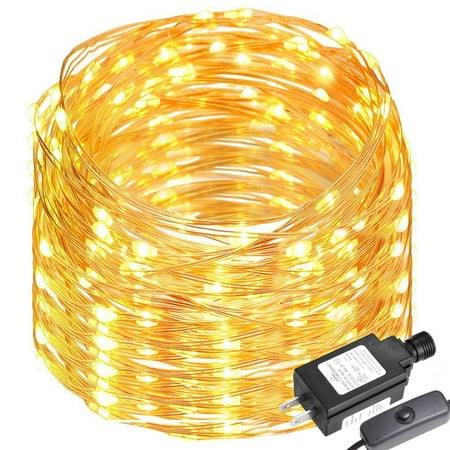 Unique Christmas Outdoor Decorations Lighting EVER 65ft/20m 200 LEDs Outdoor String Light, Waterproof Warm White Copper Wire LED String Lights Plug In for Party Christmas Tree Decoration ()