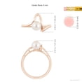 thumbnail image 5 of Angara Freshwater Cultured Pearl Wave Shank Ring in 14K Rose Gold for Women | June Birthstone Jewelry for Her, 5 of 8