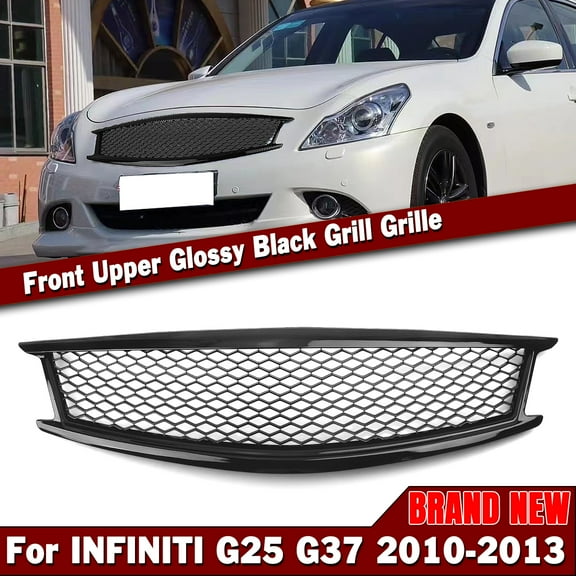 Front Car Bumper Grille Grill for Infiniti G37 G25 Q40 2011-2012 4 Door Sedan Gloss Black