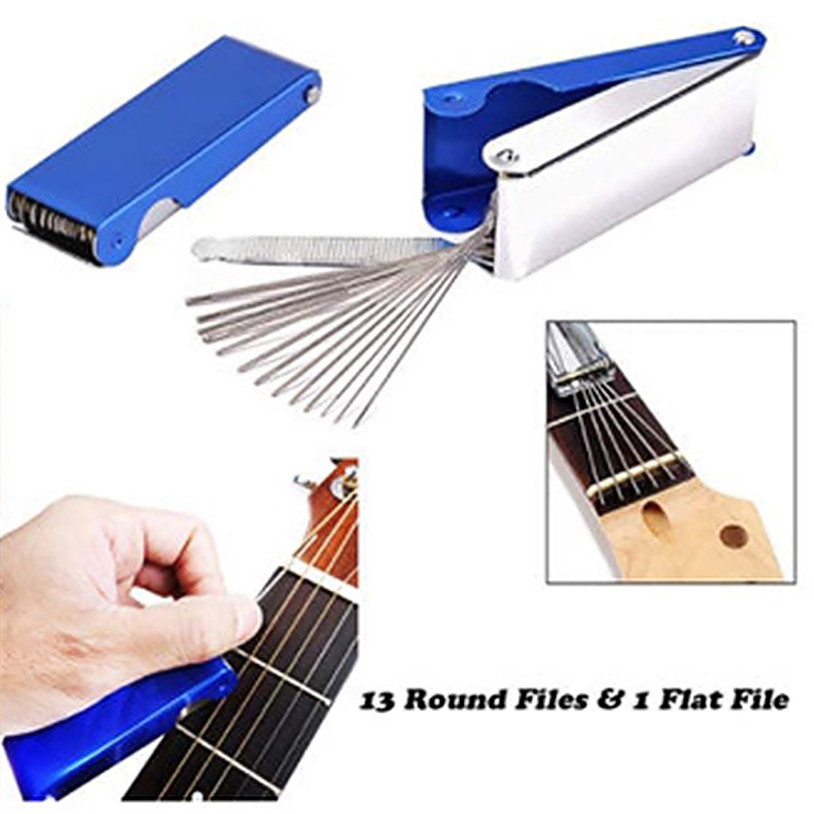 25Pcs Guitar Setup Kits Repairing Tools with String Action Ruler Luthier File Guitar Bridge Pins for Guitar Ukulele