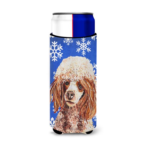 Red Miniature Poodle Winter Snowflakes Ultra Hugger for slim cans