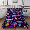 thumbnail image 1 of Erosebridal Neon Mushroom Coverlet Set Queen, Gothic Botanical Bedding Set, Boho Style Decor 3pcs, 1 of 5