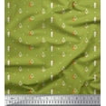 thumbnail image 1 of Soimoi Green Rayon Crepe Fabric Tree Christmas Decor Fabric Printed Yard 46 Inch Wide, 1 of 3