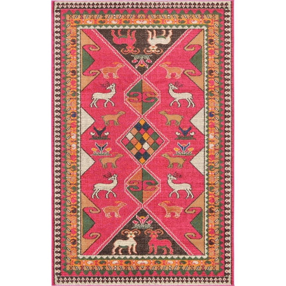 Unique Loom Cuyahoga Sedona Rug, Pink (5' 0 x 8' 0)
