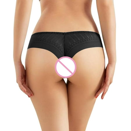 

TAIAOJING Seamless Thongs For Women Lace Patchwork Panties Lingerie Comfort Low Waist Lace Thong 6 Pack