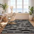 thumbnail image 3 of Design&I 4'x6' Washable Area Rug Black White Abstract Streaks Design Contemporary Artistic Streak Versatile for Reading Nook, Bedroom, Pet Friendly & Non-Slip Built-In Grip, 3 of 7