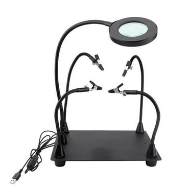 Helping Hands Soldering, Soldering Holder with 6X Magnifying Glass Light,Circuit Board 4 Flexible Metal Arms