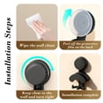 thumbnail image 4 of No-Drill Headphone Holder Hook | Wall Mount Earphone Rack | Entryway Bag & Hat Storage | Gray or White Plastic | Space Saving Rotary Suction Cup Organizer, 4 of 6