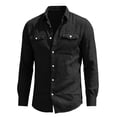 thumbnail image 5 of Vetsdori Mens Pocket T-Shirts Long Sleeve Summer Cotton Button Down Casual Trendy Outdoor Collar Tops for Men Linen, 5 of 8