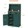 thumbnail image 2 of ARTPOWER 54" Kitchen Microwave Cabinet/Stand with Storage and Drawers, Green Pantry Storage Cabinet with Hutch & Adjustable Shelves for Kitchen, Dining Room, Living Room, Hallway, 2 of 16