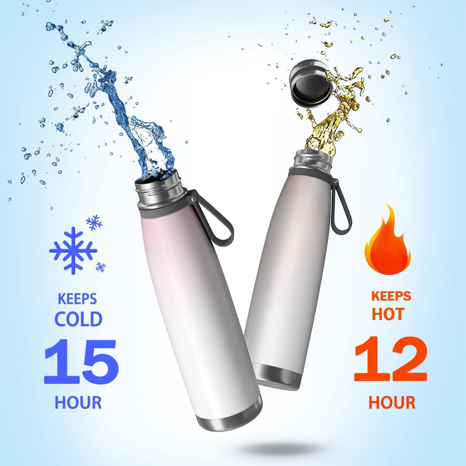 29oz Insulated Water Bottle with Tea Infuser, Stainless Steel Travel Mug, Fluid Smoke Aurora Art Style