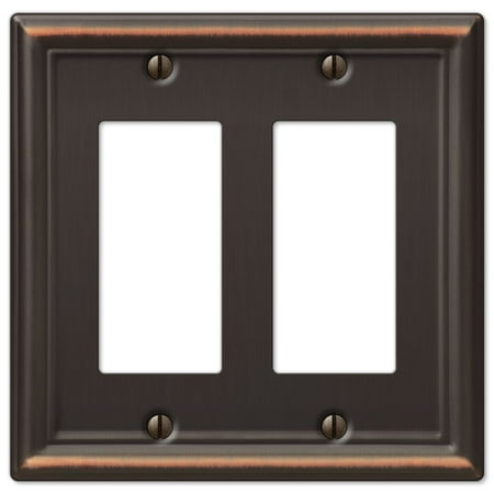Bath Outlet (149RRDB Chelsea Steel Double Rocker-GFCI Wallplate, Aged Bronze, Complements bath and lighting fixtures By)