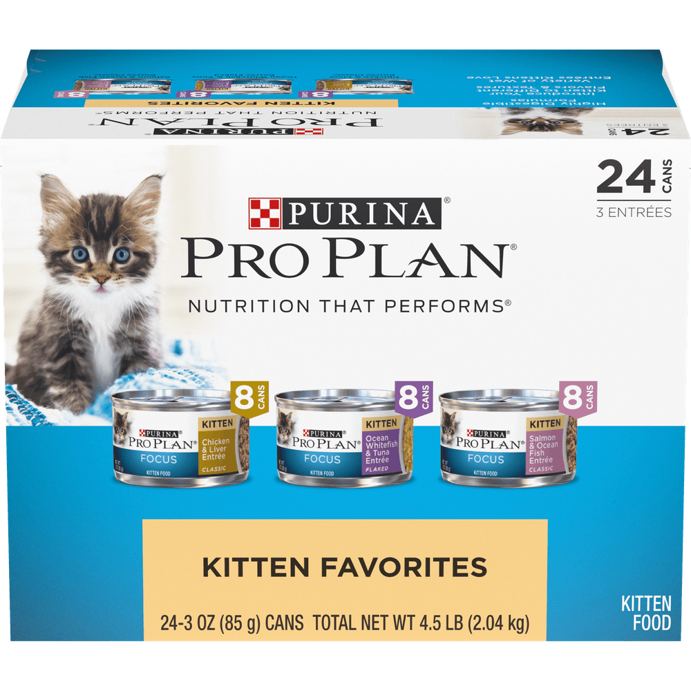 (24 Pack) Purina Pro Plan Wet Kitten Food Variety Pack, FOCUS Kitten