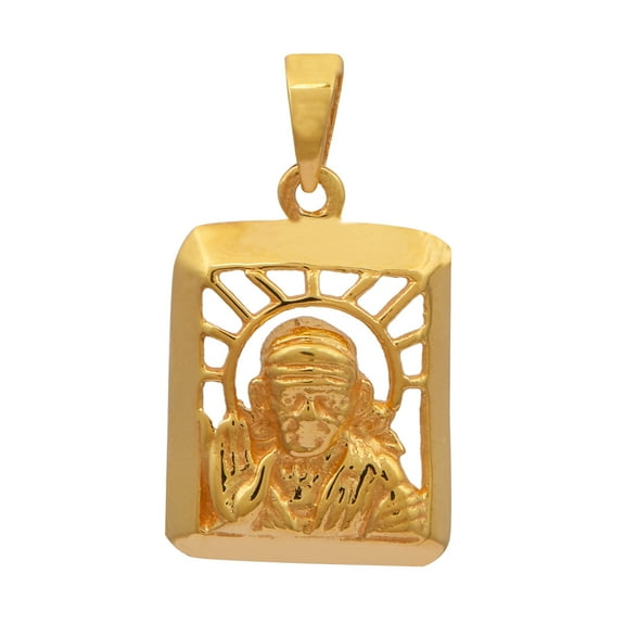 925 Sterling Silver Gold Vermeil Religious Sai Baba Pendant Jewelry