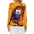 thumbnail image 2 of Adventure Time Women's Pajama Top 3D Digital Print Sleepwear Trendy Crewneck Pullovers Long Sleeve Shirts 4XL, 2 of 8