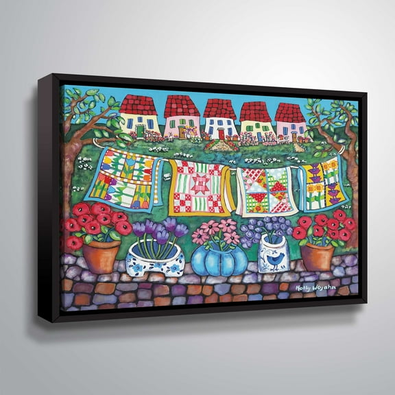 ArtWall Quilts, Gallery Wrapped Floater-framed Canvas by Holly Wojahn