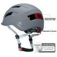 thumbnail image 4 of SLANIGIRO Adult Bike Helmet with Light - Commuter Bicycle Road Cycling Helmet with Replacement Pads for Men Women Gray M(55-58cm), 4 of 7