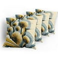 thumbnail image 5 of Ambesonne Floral Eucalyptus Throw Pillow Cover 4 Pack, Summery Thistles, 16", Mustard Blue Grey Cream, 5 of 7