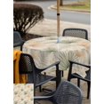 thumbnail image 5 of Outdoor Tablecloth with Umbrella Hole for Patio/Picnic/Party/Camping, Orange Sage Green Palm Leaves Waterproof Table Cloth Square Cover Washable, Farmhouse Summer Botanical (60"x 60"), 5 of 9