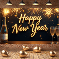 thumbnail image 3 of Decorative Design New Year Banner Colorful Theme Celebration Banner Balloon Decoration Fireworks Party Banner for New Year Party Festival Gathering Event, 3 of 9