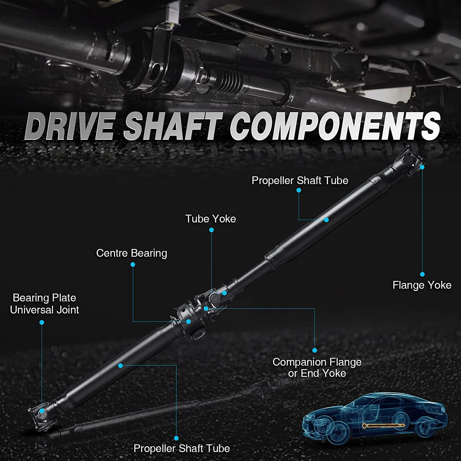 A-Premium Rear Driveshaft Assembly Compatible with Mazda CX-9 2007-2014 AWD 