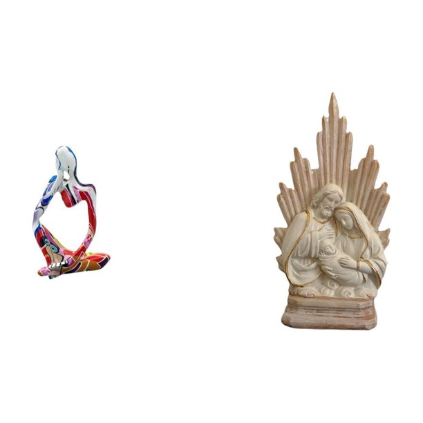 Figura Decorativa De Resina Con La Figura Del Pensador Abstracto Y Escultura Católica Clásica De La Sagrada Familia Para Oficina, Dormitorio, Cajón, Mesa, Coche, Hogar, Tienda O Estantería.